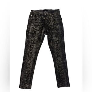 AMIRI - Skinny-Fit Distressed Snake-Print Stretch-Denim Jeans - Charcoal